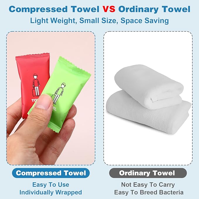 140 Pack Disposable Compressed Face Towels - 11x 7.87inch Portable Compressed Towel Tablets - Reusable Cotton Facial Towel for Travel, Outdoor, Camping, Hotel, Gym, Daily Use, Dog ,Beauty Salon