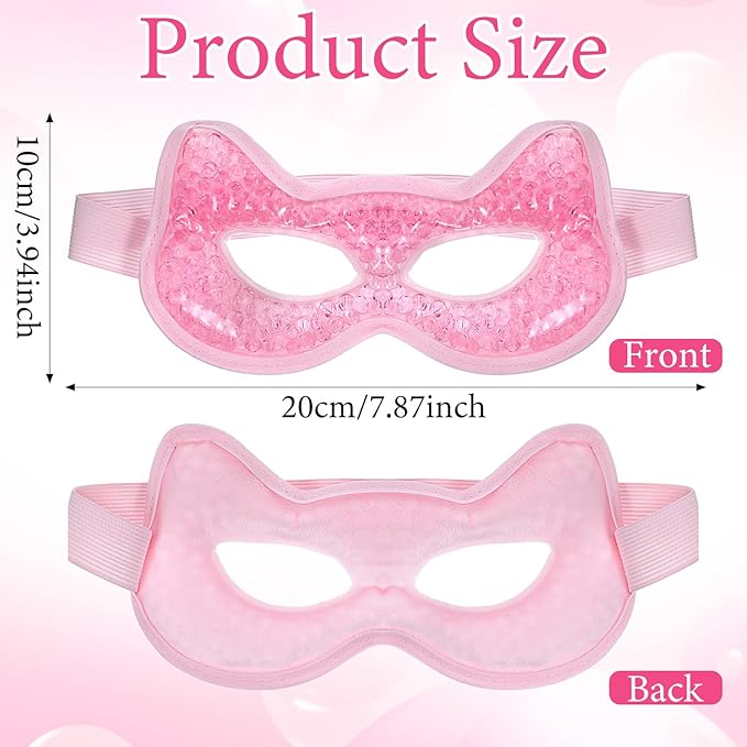 Cooling Eye Mask Gel Bead Eye Packs Hot Cold Compress Reusable Face Mask for Dry Puffy Eyes Puffiness Dark Circles Headaches Sleeping Stress Relief Skin Care Men Women