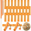 Chuangdi 24 Pcs Hair Perm Rods Plastic Cold Wave Perming Curlers Hair Rollers with Steel Pintail Comb Rat Tail Comb Tools for Hairdressing Styling(Orange,0.87inches)