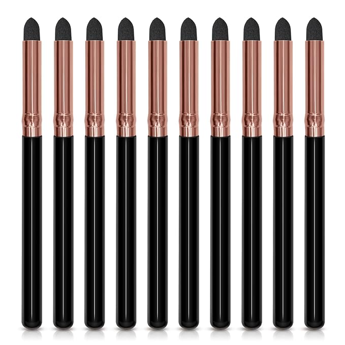 Eyeliner Smudge Brush Pencil Stick Set,10Pcs Professional Sponge Blending Makeup Tool for Eyeshadow and Eyebrow Reusable Applicator