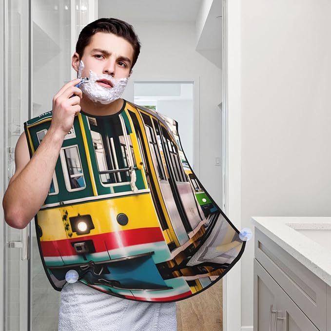 Cute Black Pug Dog-Standard-Scale-2_00x Print Beard Bib Shaving Apron, Beard Hair Trimming Cape Gift For Dad