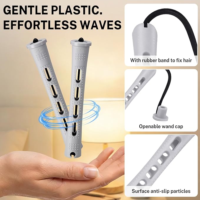 60 Pcs Perm Rods for Long Hair, Cold Wave Perm Rods Set for Women's Long & Short Plastic Curling Rollers for Hair Curling and DIY Hairdressing Styling Tool（0.59 x 3.22 inches）