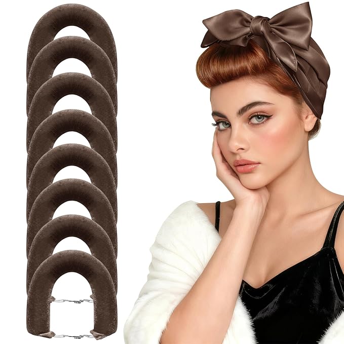 Heatless Curls Overnight Set - 8PCS Jumbo Velvet Hair Rollers to Sleep In, No-Damage Flexi Rods for Beautiful, Effortless Curls and Waves for Women