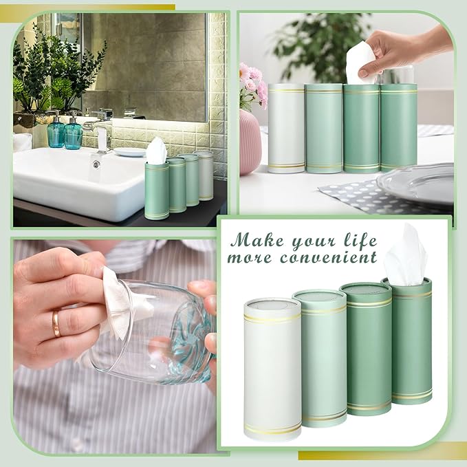 12 Pack Car Tissue Cylinder Holder Bulk with 3 Ply Facial Tissues, Round Napkin Holders for Cup Holder Cylinder Travel Paper Tubes Bulk Round Napkin Boxes Packs (Fresh Color)
