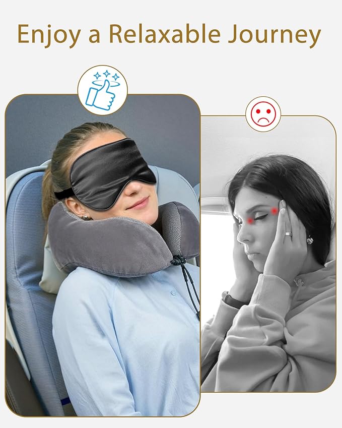 4 Pack Silky Sleep Masks for Women Men, JroyJoy 100% Blackout and Super Soft for Sleeping with Adjustable Strap, Satin Eye Mask for Side Sleeper, Travel Eye Covers (005 Black*2 pcs & Blue*2 pcs)