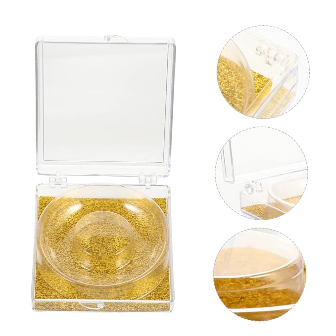 6pcs Glitter Square Eyelash Packaging Boxes Transparent Lash Storage Cases with Shiny Bottom Cards Lightweight Holders for Easy Eyelash Organization and Display