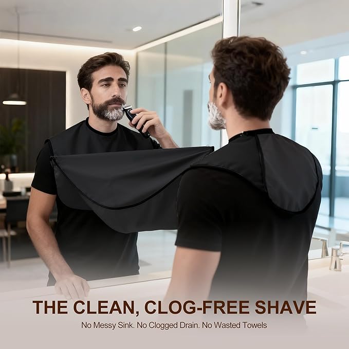 Valentine’s Day Gifts for Him 2 Pack Beard Bib Apron for Men, Hair Catcher for Shaving & Trimming, Easy Clean Beard Cape with Suction Cups, Practical Grooming Gift for Husband, Dad, Boyfriend