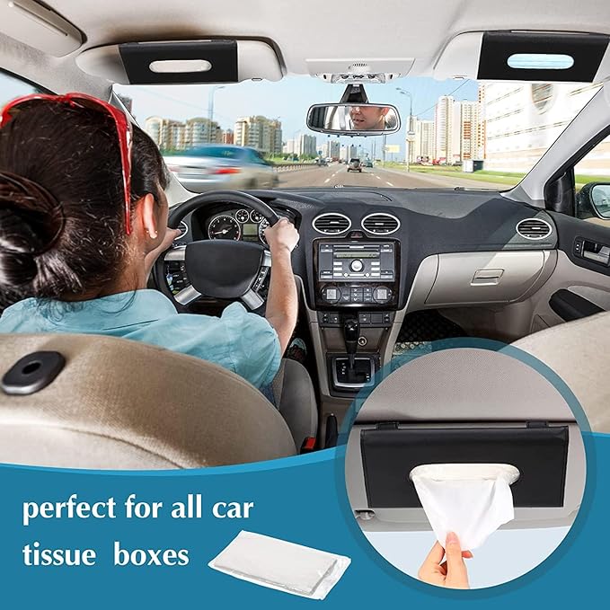 Car Tissue Refills, Auto Travel Tissue Packs, Facial Napkin Refills for Car Visor Tissue Holder - 3-Ply 36 Sheets/Pack - 4Packs