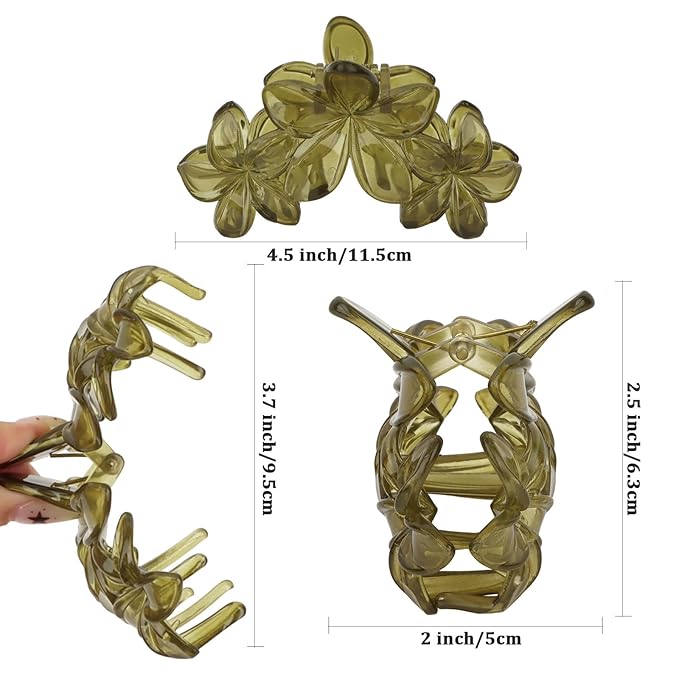Flower Hair Clips for Women 4PCS Flower Claw Clips Non-slip Claws for Thick Thin Hair Strong Hold Stylish Accessories for Women Girls