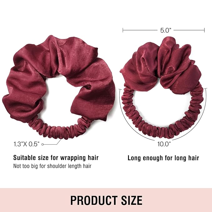 Heatless Curling Scrunchie, No Heat Curls for Long Hair, Soft Sleep Hair Roller (Crimson)