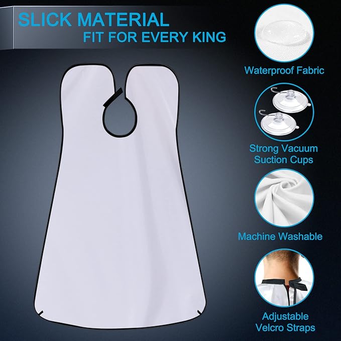 Beard Bib Apron Hair Catcher for Shaving Non-Stick Shave Cape Grooming Accessories Gifts for Men Husband Father
