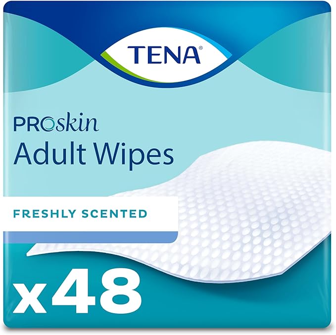TENA ProSkin Ultra Body Wipes for Adults, 48 Count (Pack of 1), White