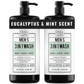 Dead Sea Collection Eucalyptus Mint Men’s Body Wash – 3 in 1 Body Wash for Men for Hair, Face & Body – Moisturizing Shower Gel with Dead Sea Minerals – Pack of 2 (33.8 fl oz each)