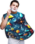 Pinks Cherry Blossoms Print Beard Bib Shaving Apron, Beard Hair Trimming Cape Gift For Dad