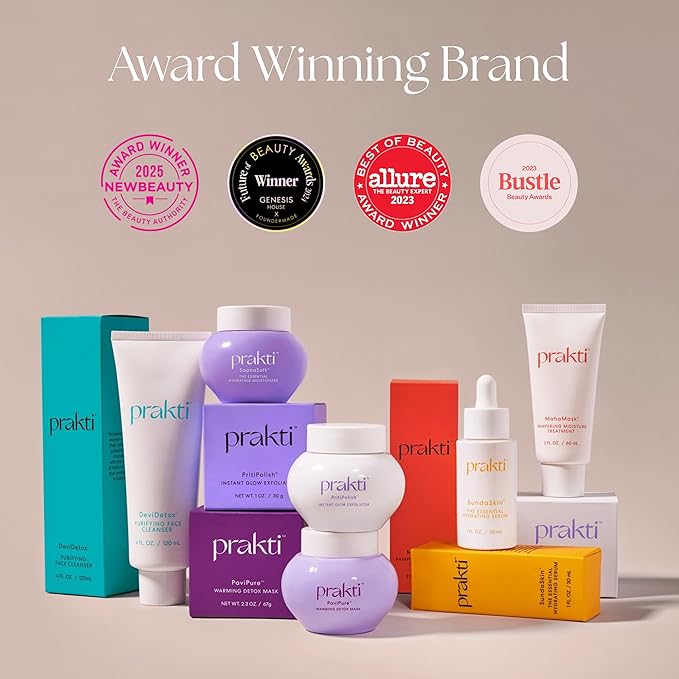 Prakti PritiPolish Instant Glow Exfoliator, Gentle Facial Scrub Clears & Minimizes Pores, Instantly Smooths & Softens with Natural AHAs, 1 oz