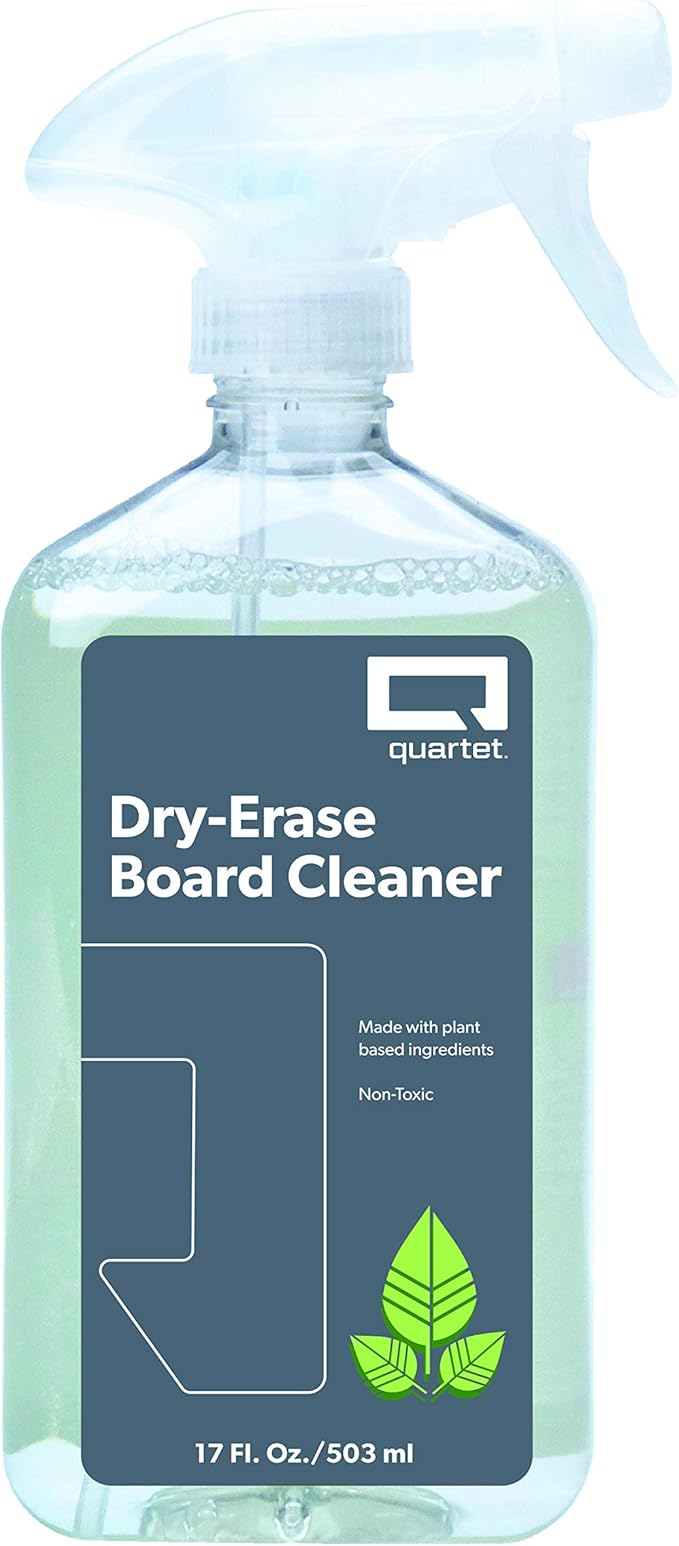 Quartet Dry Erase Board Cleaner Spray, Non-toxic, 17fl.Oz/503ml Whiteboard Cleaning Bottle (550)