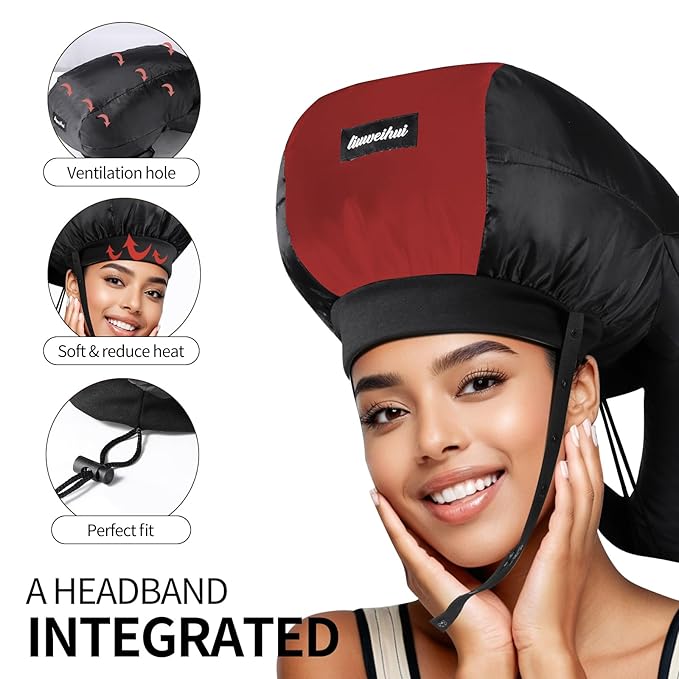 Bonnet Hair Dryer, Ideal Hair Diffuser for Curly Hair， Your Ultimate Solution - Spacious Capacity Blow Dryer Cap for Rapid Styling of Curls