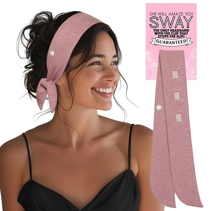 SWAY Short Stretch Non-Slip Headband for Women – Moisture-Wicking, No Headaches, Stays Put for Workouts, Gym, Yoga, Running and Nurse