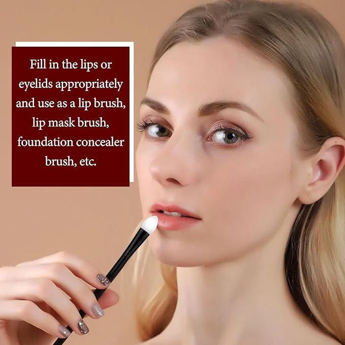 3 Pcs Silicone Makeup Applicator, Shadow Brush Lip Mask Makeup Brushes Eyeshadow Applicators Eyeshadow Brush for Applying Cream or Liquid Eye Shadows