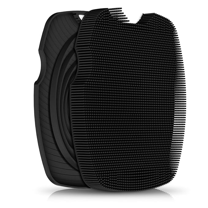 Silicone Body Scrubber - Zinc Infused-Highly Elastic Bristles Exfoliating Body Scrubber for Shower Body,Cellulite Reduction,Blood Circulation- Black