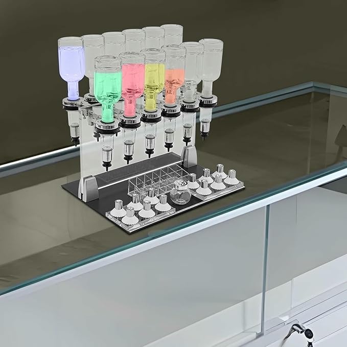 12-Bottle Manual Perfume Dispenser - Desktop Liquid Filling Machine Kit for Salon, Studio, Bar & Store - Efficient Liquid Transfer Tools for Fragrance and Cosmetic Use