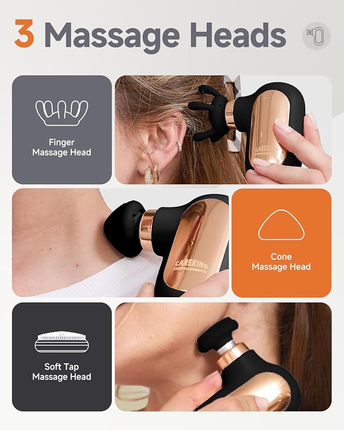 Mini Massage Gun, Deep Tissue Small Muscle Massager for Pain Relief, Travel Massage Gun for Neck Shoulder Thigh Back, Handheld Massager for Office, Birthday