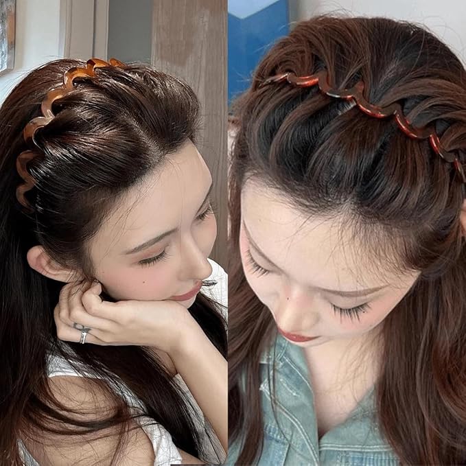 Zig Zag Headband for Women Men Comfortable & Wide Headbands for Yoga Gym Washing Face Workout Daily Use Classic 90s Plastic Hair Bands for Girls Teens | Cute Fashion Hair Accessories Gift & Valentine