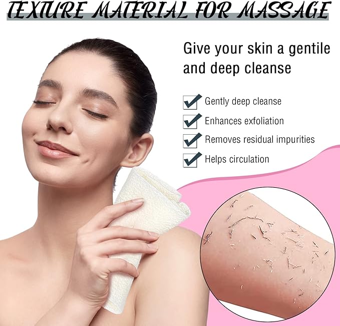 Back Scrubber for Shower Exfoliating Washcloth Back Cloth Body Extended Length Scrubber Towel Nylon Exfoliating Stretchable Pull Strap Wash Cloth for Bath Body Scrub Washcloth 2 Pack (Pink,White)