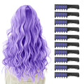 MSDADA Purple Hair Chalk for Girls - 10 Pcs New Hair Chalk Comb Temporary Bright Washable Hair Color Dye for Kids - Christmas Birthday Easter St. Patrick's Day Gifts Toys for Girls Kids