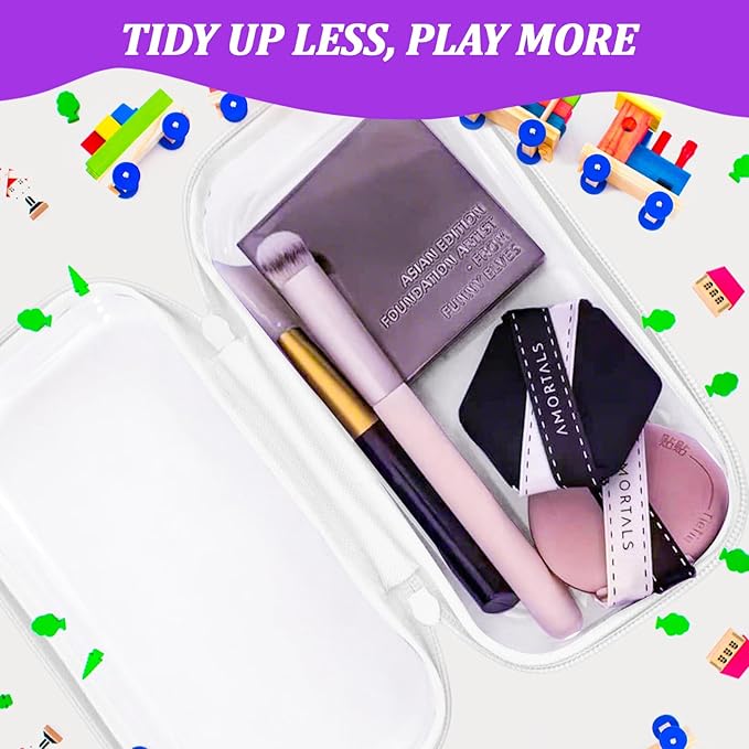 3 Pcs Clear Hard Zipper Case, Hard Shell Plastic Clear Organizer Bag, Transparent Makeup Pouches, Portable Box for Travel Toiletries Storage Bins (White)
