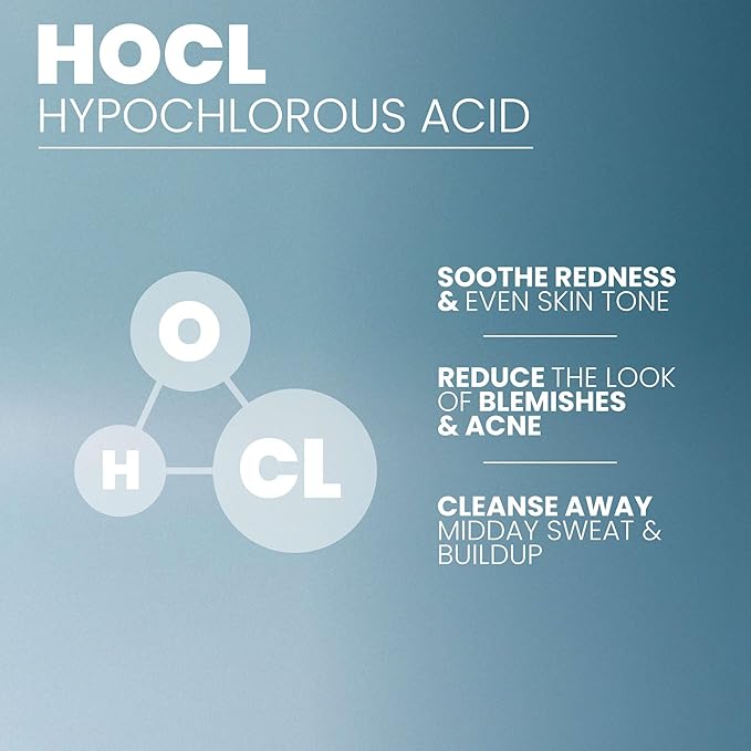 Hypochlorous Acid Spray for Face & Body, HOCl Facial Cleanser Mist with Electrolyzed Water, Daily Toner Formula for Sensitive & All Skin Types, Helps Reduce Redness, Irritation, Breakouts