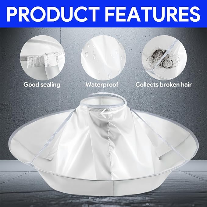 Self Haircut Cape Kit for Men，Fade Guide for Men Haircut，Hair Cutting Kit Includes Hair Cutting Cape, Adjustable Hair Trimming Guide, Comb，for Adults and Kids, Salon and Home Use(Blue)