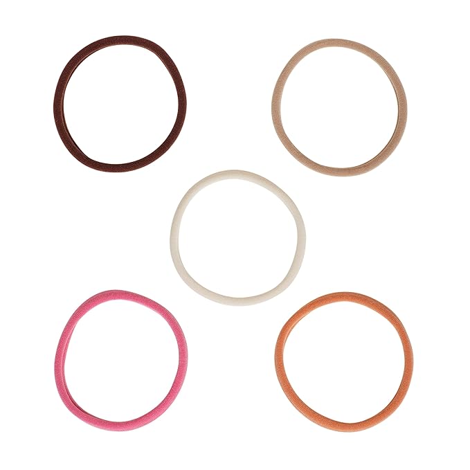 Goody Ouchless Seamless Hair Elastics, 10 Ct,Warm Tones, Damage-Free Gentle Hold Ties, No Snag or Pull, For All Occasions, Chic Styling Accessories for Women & Men, All Hair Types