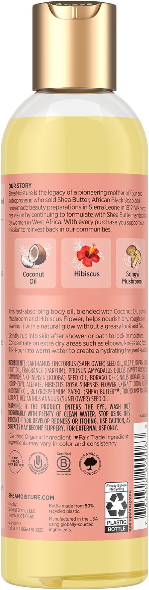 SheaMoisture Massage Oil, Illuminating Coconut & Hibiscus 2-Pack – Glow Up Essentials, 8 Oz Ea