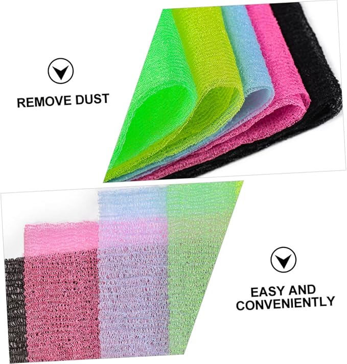 5Pcs Long Strap Back Washer Exfoliating Scrubber for Bathing Skin Massage and Cleaning for Hard to Reach Areas Random Colors Random Color