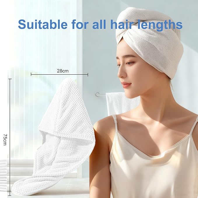 Hair Drying Cap, Ideal for Travel, No More Wet Caps in Luggage, Use Once & Discard, Short-Term Reusable, Absorbent Spunlace Non-Woven, Odorless Soft Skin-Friendly