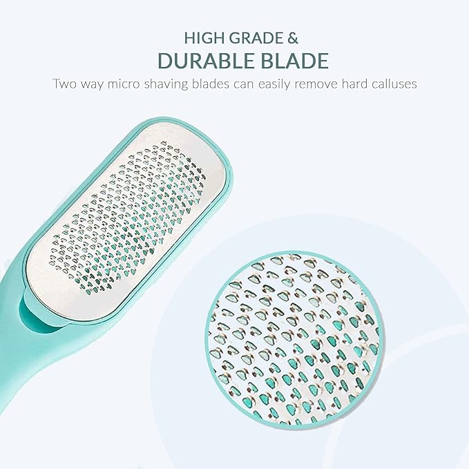 Callus & Dead Skin Remover – Dual-Sided - for Wet & Dry Exfoliation: Scrub, File & Rasp for Smooth Feet - Pedicure Tool - Foot File Callus Remover Tool - Pedicure Kit