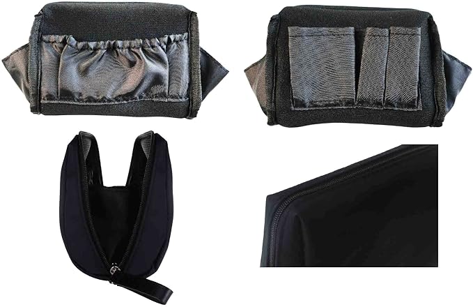 Small Makeup Bag for Purse Portable Waterproof Cosmetic Bag Travel Makeup Pouch for Women (All black, Square)