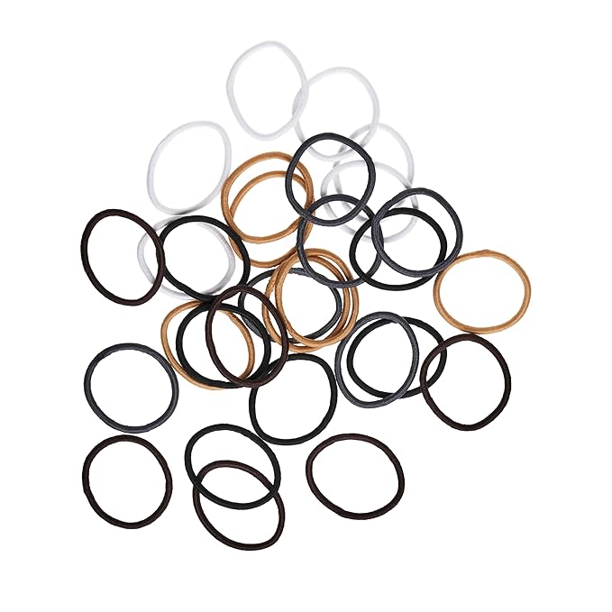 Goody Ouchless Elastic Hair Ties - 30 Ct, Assorted Neutral, 4MM Rubber Bands for Hair, Pain-Free Hair Accessories for Women & Men, Made for Long-Lasting Braids, Ponytails, All Hair Types (Pack of 2)