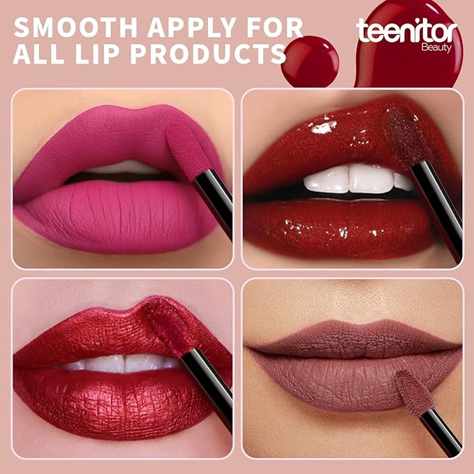 Teenitor 200 Pcs Mascara Wands & Lip Applicators Disposable, Lip gloss Lipstick Tester Disposable Makeup Applicators, Hot Red