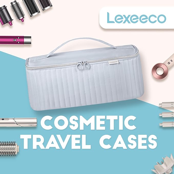 Travel Carrying Case for Hair Dryer Shark Flexstyle Dyson Airwrap Brush Hair Accessories Tools Storage Bag for Revlon Hairdryer Styler Organizer (Silver Gray)
