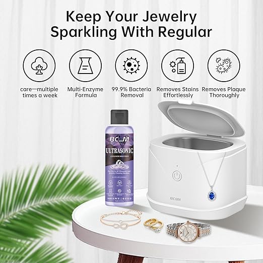 Ultrasonic Jewelry Cleaning Solution, Great for Use in All Ultrasound Machines, Eyeglass and Rings, Effective Solution for Cleaning Gold, Silver, Platinum, Diamonds, and Watch, 8.5 oz/250 ml （Purple）