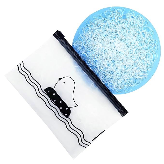 1500pcs Mini Hair Rubber Bands, Non-slip Rubber Hair Bands for Girls, Elastic Hair Ties(0.5 inch) Clear