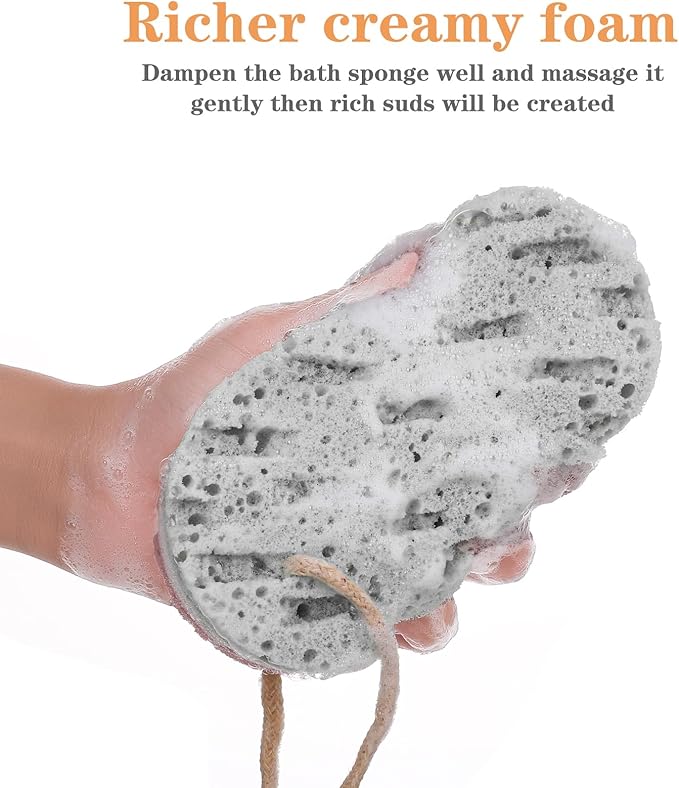 3PCS Bath Sponge for Women Soft Bath Sponge Gentle Sponge Loofah Body Scrubber Shower Sponge for Body Wash Bathroom Deep Cleansing Bathing Sponge Bathing Accessories
