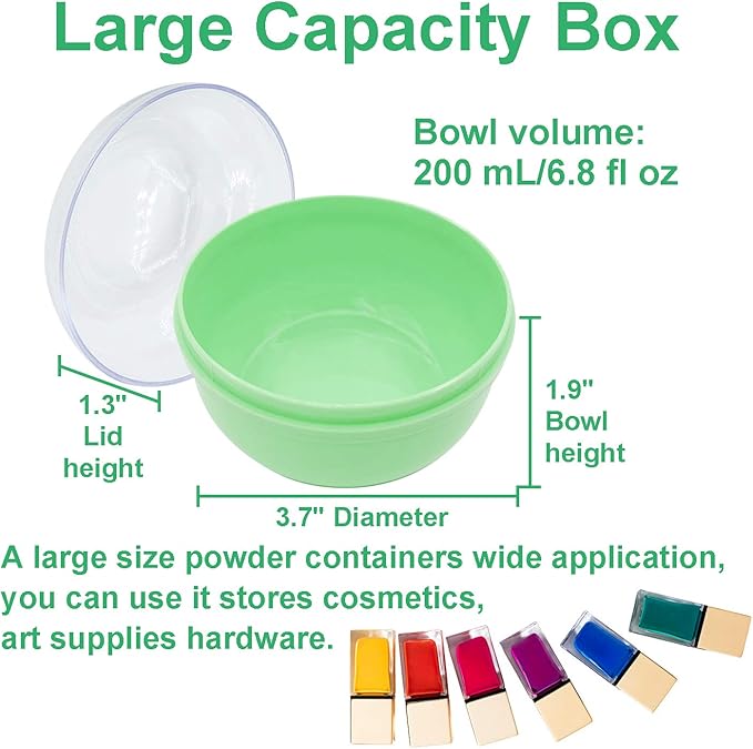 Storage Body Powder Container, Large 3.5" Fluffy Body After-Bath Powder Case, Baby Care Face/Body Villus Powder Puff Box, Makeup Cosmetic Talcum Powder Container with Hand Holder (Green)