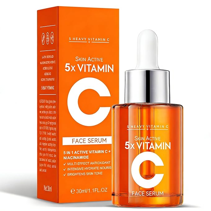 Vitamin C Facial Serum 20% with Hyaluronic Acid & Niacinamide – Anti-Aging Formula to Boost Collagen, Hydrate and Plump Skin, For All Skin Types – 1 Fl Oz