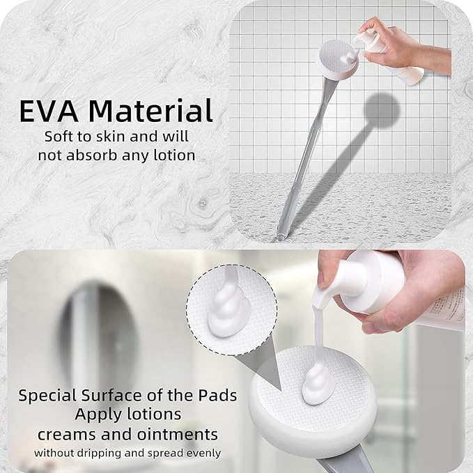 Lotion Applicator for Back, 20.5” Back Lotion Applicator, Back Lotion Applicators for Your Back, Easy Reach and Washable, Back Self Tanner Applicator