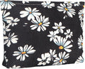 Cute Elegent Black Floral Flower Makeup Pouch for Women Small Make Up Bag for Purse Zipper Initial Makeup Cosmetic Bags Pouches for Purse Aesthetic Travel Toiletry Bags