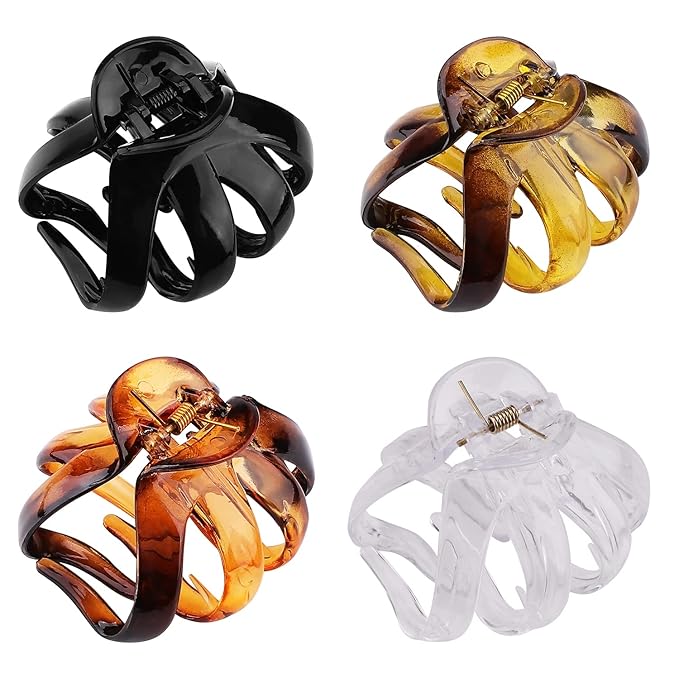 4PCS Extra Large Strong Hold Hair Clips for Thick and All Hair Types - 3.15" Jumbo Premium Octopus Claw Clips for Women and Girls