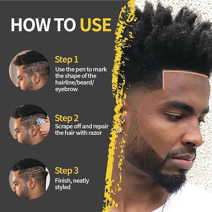 Noerrors 12Pcs Barber Pencil Beige Skin Tone Magic Hairline Pencils Set Beard Guide Pen with Sharpener Barber Chalk for Lineup Edge Hair Design Shaping Trace Makeup Tool for Men